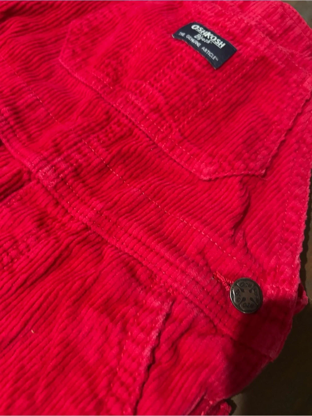 OshKosh B'gosh Bright Red Corduroy Overalls